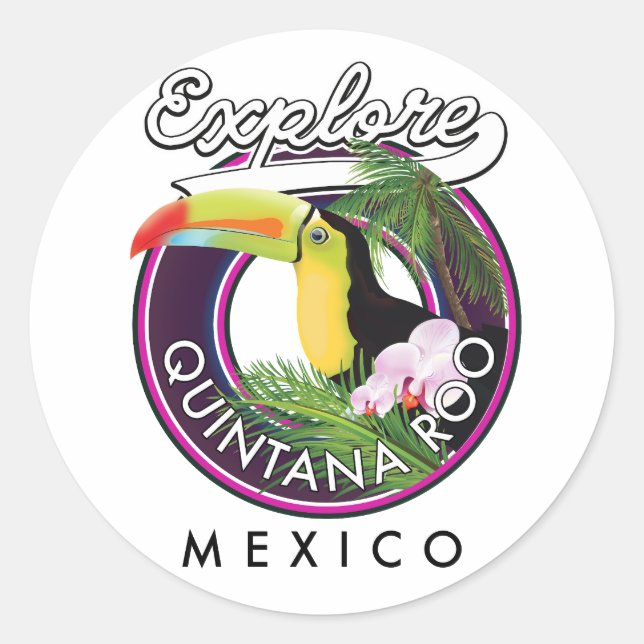 Sticker Rond Quintana Roo plage holbox mexique. (Devant)