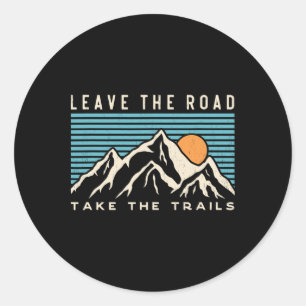 Sticker Rond Quitter la route prendre les sentiers Randonnée mo