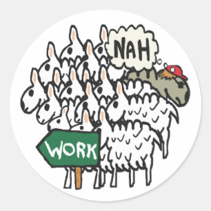 Sticker Rond Quitter le travail