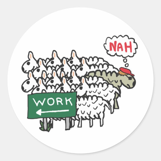 Sticker Rond Quitter le travail (Devant)