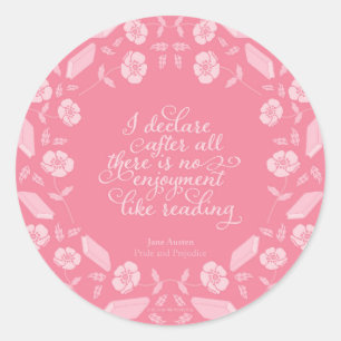 Sticker Rond Quota de Floral Pride & Prejudice Jane Austen Book