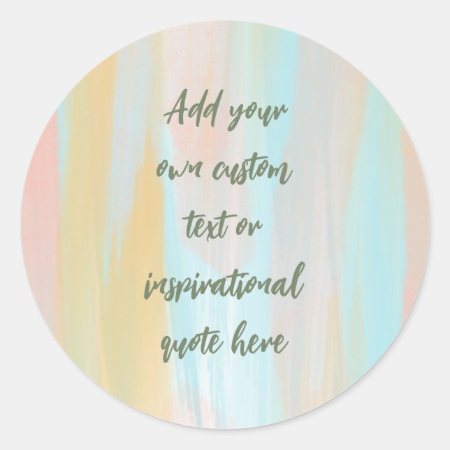 Sticker Rond Quote Motivation Pastel personnalisé (Devant)