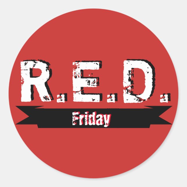 Sticker Rond R.E.D. vendredi Se souvenir de tous les déployés (Devant)