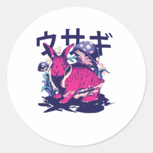 Sticker Rond Rabbit Alien
