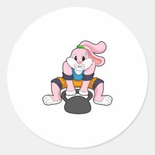 Sticker Rond Rabbit en forme avec Dumbbell.PNG