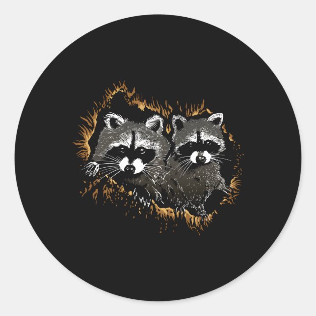 Sticker Rond Raccoon (Devant)