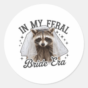 Sticker Rond Raccoon de l'époque de ma mariée