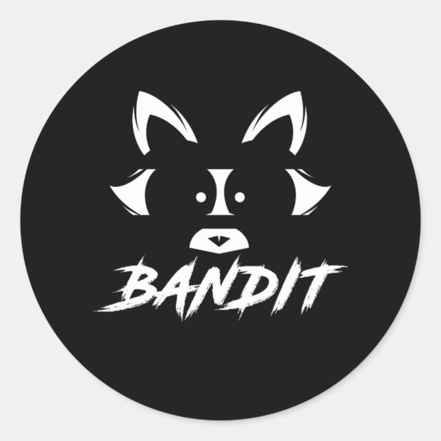 Sticker Rond Raccoon Head Bandit Raccoons Trash Animal Cadeau (Devant)