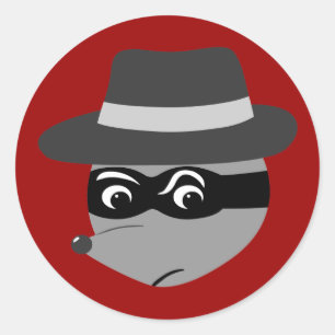 Sticker Rond Raccoon Mobster