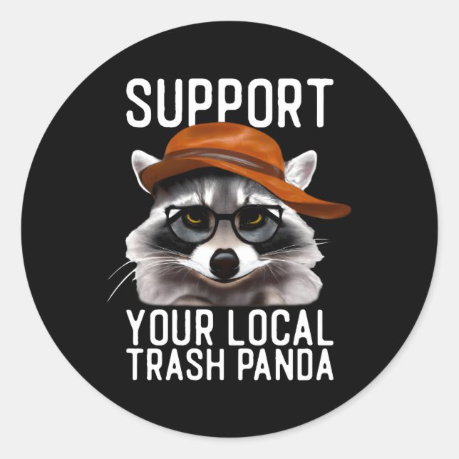 Sticker Rond Raccoon Raccoon Trash Panda (Devant)