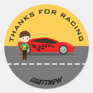 Sticker Rond Race Car