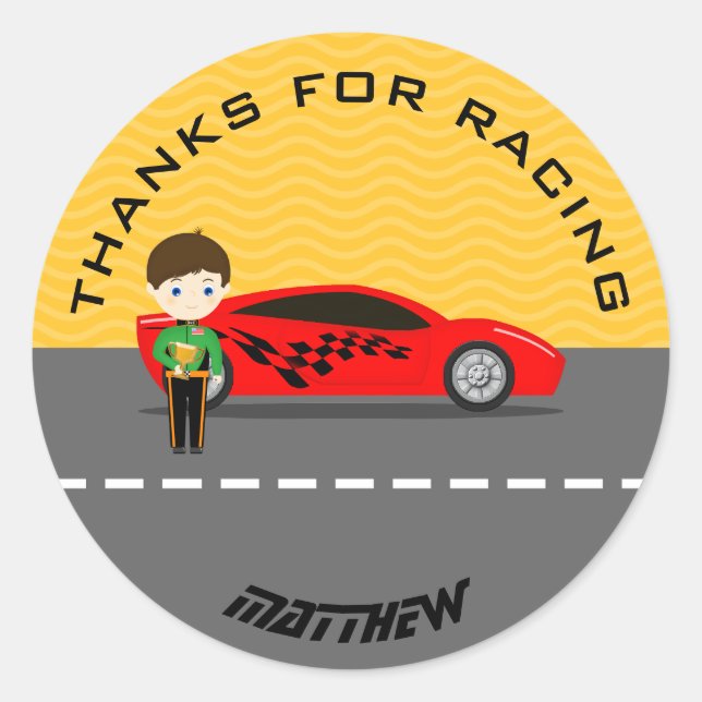 Sticker Rond Race Car (Devant)