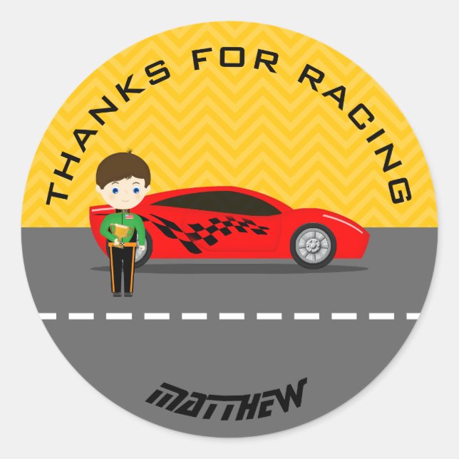 Sticker Rond Race Car (Devant)