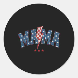 Sticker Rond Racer Maman Course Maman 4 juillet Racer Race Chec