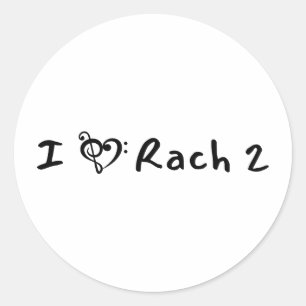Sticker Rond Rach 2 Minimaliste Musique Classique Texte Noir
