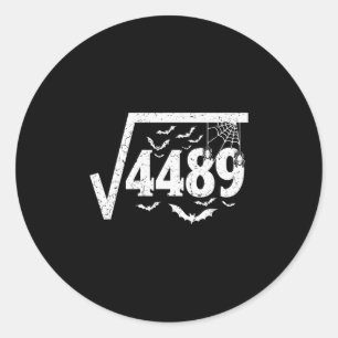 Sticker Rond Racine carrée 4489 Drôle de mème Halloween 67 Math