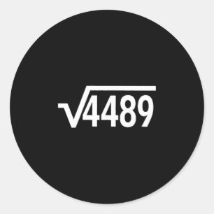 Sticker Rond Racine carrée 4489 Prof de maths drôle Six Sept 67