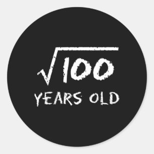Sticker Rond Racine Carrée De 100 Anniversaire 10 Ans 10 Ans Ma