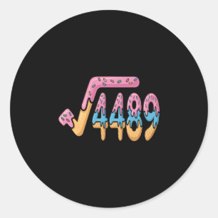 Sticker Rond Racine carrée drôle 4489 Drôle 67 Math Glace Mem
