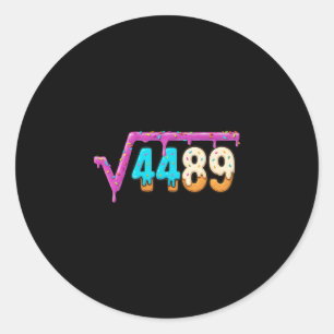 Sticker Rond Racine carrée drôle 4489 Glace au lait Dégoulinant