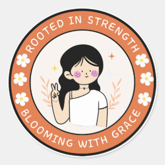 Sticker Rond Racine Dans L'Autocollant De Force