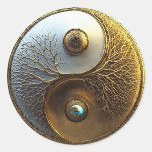 Sticker Rond Racine de l'Harmonie   Conception Yin Yang
