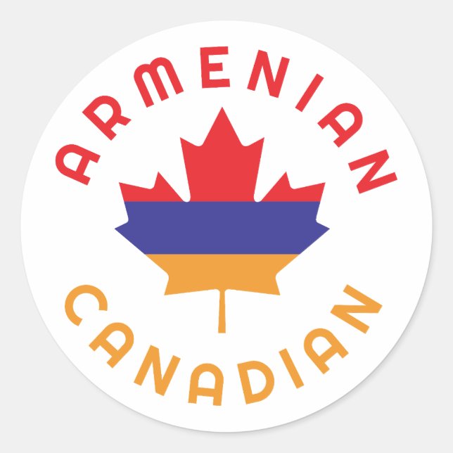Sticker Rond Racines arméniennes canadiennes (Devant)