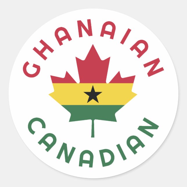 Sticker Rond Racines canadiennes ghanéennes (Devant)