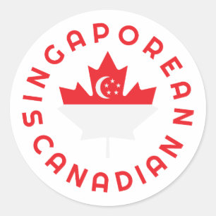 Sticker Rond Racines canadiennes singapouriennes