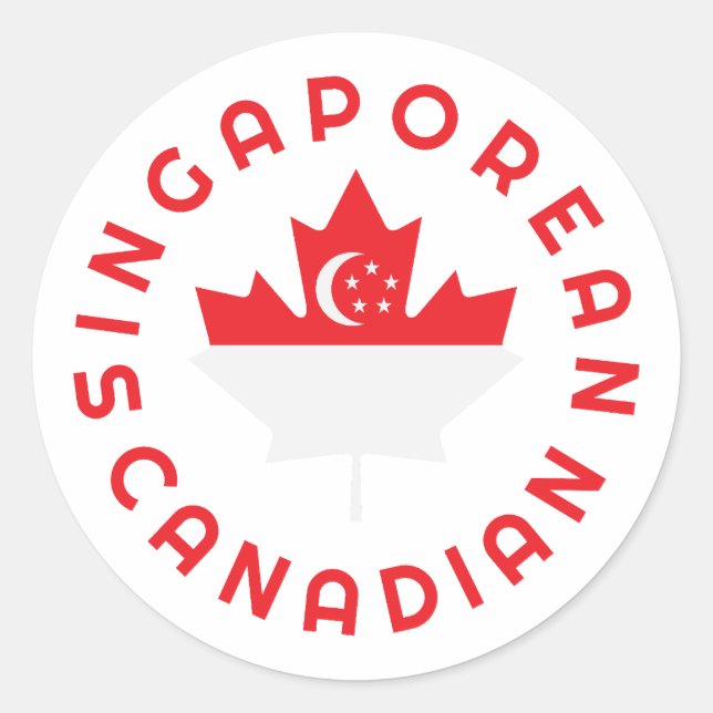 Sticker Rond Racines canadiennes singapouriennes (Devant)