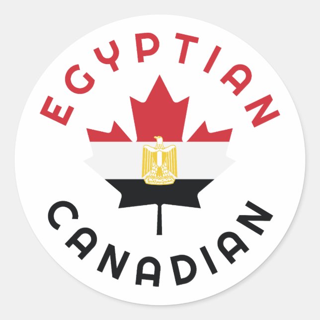 Sticker Rond Racines égyptiennes canadiennes (Devant)