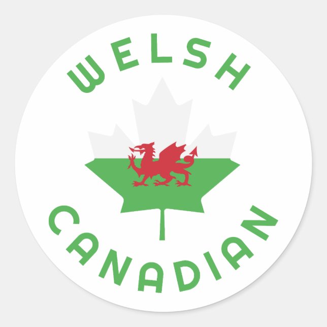 Sticker Rond Racines galloises canadiennes (Devant)