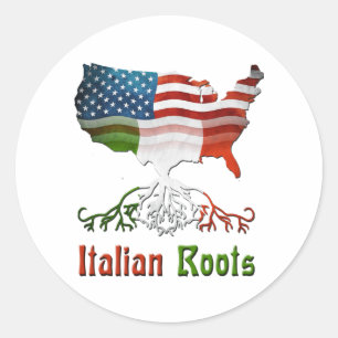 Sticker Rond Racines italiennes américaines