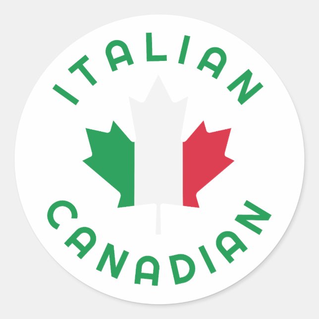 Sticker Rond Racines italiennes canadiennes (Devant)