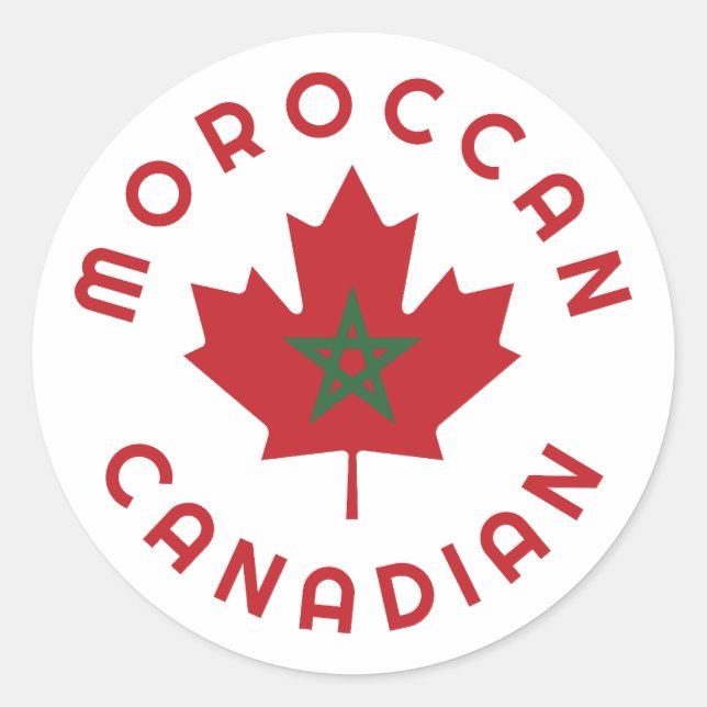 Sticker Rond Racines marocaines canadiennes (Devant)