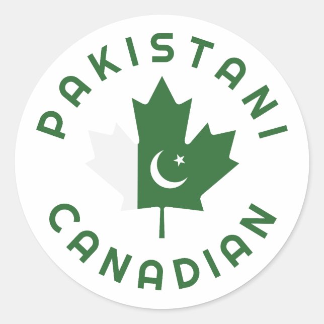 Sticker Rond Racines pakistanaises canadiennes (Devant)