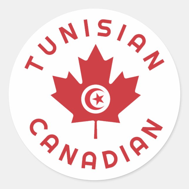 Sticker Rond Racines tunisiennes canadiennes (Devant)