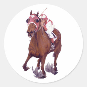 Sticker Rond Racing Thoroughbred est le cheval gagnant