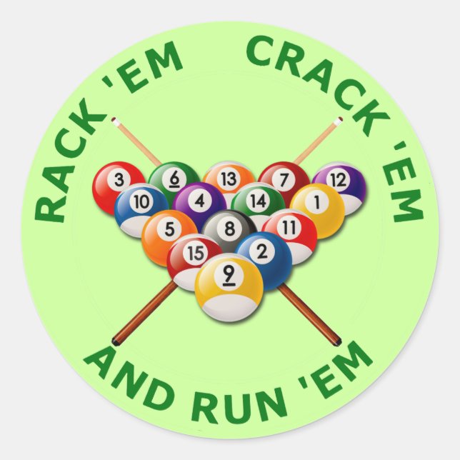 Sticker Rond Rack'em Crack'em et Run'em (Devant)