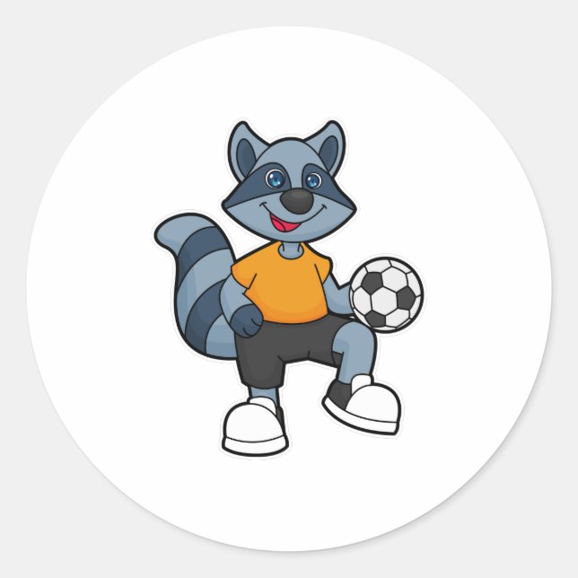 Sticker Rond Racon comme joueur de football avec balle de footb (Devant)