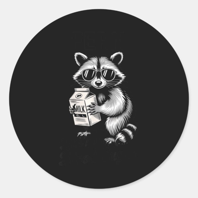 Sticker Rond Racoon Feral Like My Blood Sugar Diabetes Awarenes (Devant)