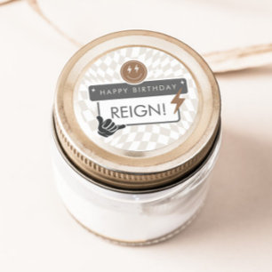 Sticker Rond Rad Cool Dude   Garçons Retro Patinage Anniversair