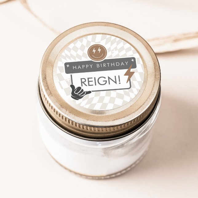 Sticker Rond Rad Cool Dude | Garçons Retro Patinage Anniversair (Créateur téléchargé)