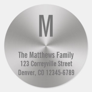 Sticker Rond Radial du regard balayé par argent décoré d'un