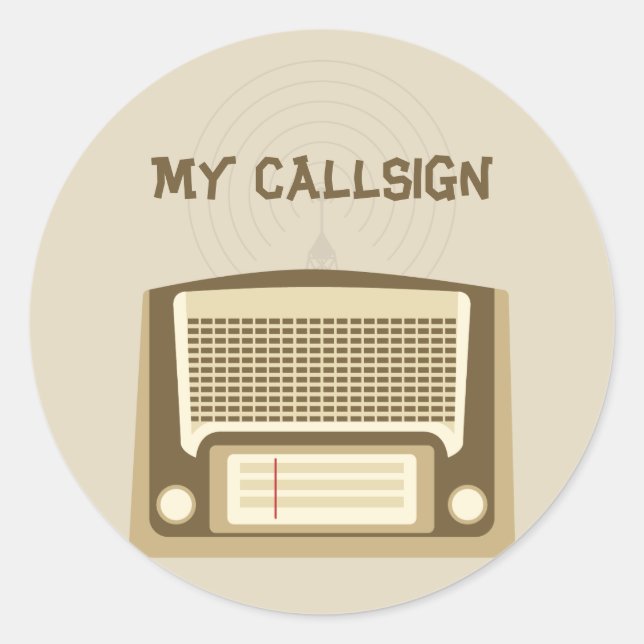 Sticker Rond Radio de jambon (Devant)