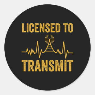 Sticker Rond Radio Ham Pour Transmettre Radio Amateur