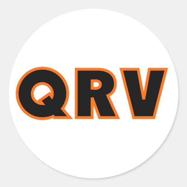 Sticker Rond Radio jambon amateur QRV (Devant)