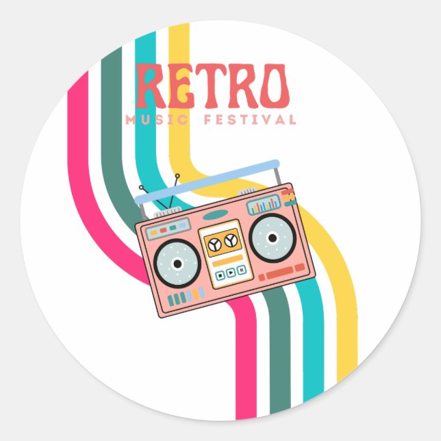 Sticker Rond Radio Retro (Devant)