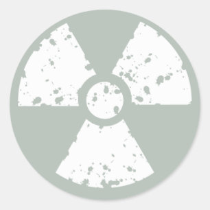 Sticker Rond Radioactif gris cendré