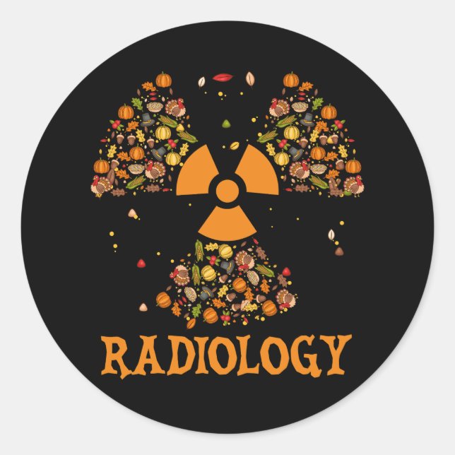 Sticker Rond Radiologie automne Thanksgiving radiologue Xray Te (Devant)